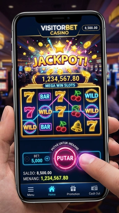 Screenshot antarmuka aplikasi visitorbet yang mudah dinavigasi.